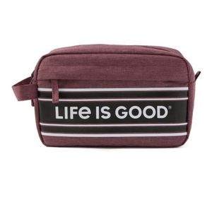 Mahogany Brown Life is Good' Stripe Wristlet